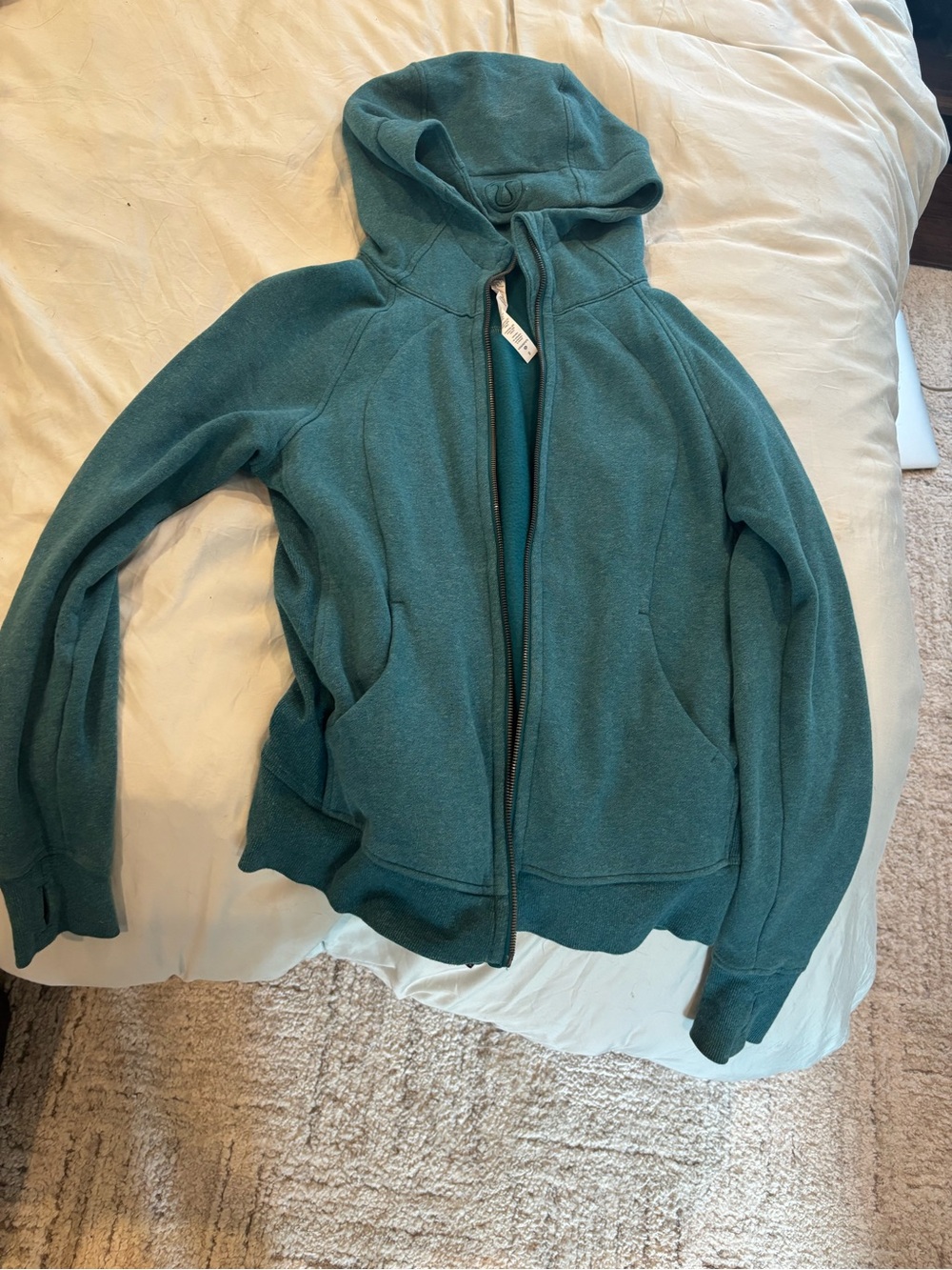 lululemon athletica Teal Hooded Zip-Up Jacket